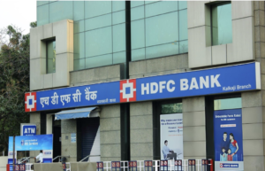 a building with an HDFC Bank office outside