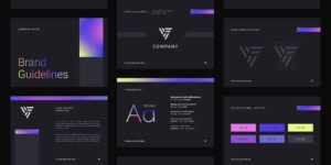 Brand guidelines layout showing how to create visual brand identity
