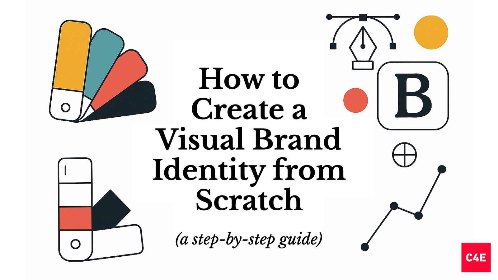Illustration showing how to create visual brand identity