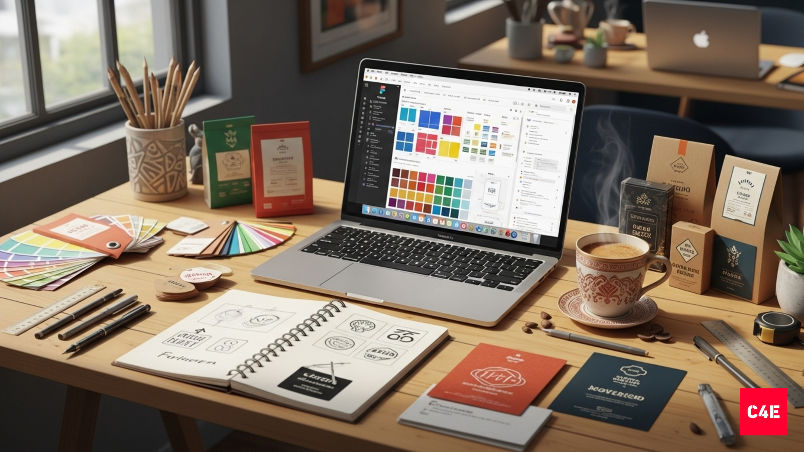 Indian design team creating a brand’s visual identity system.