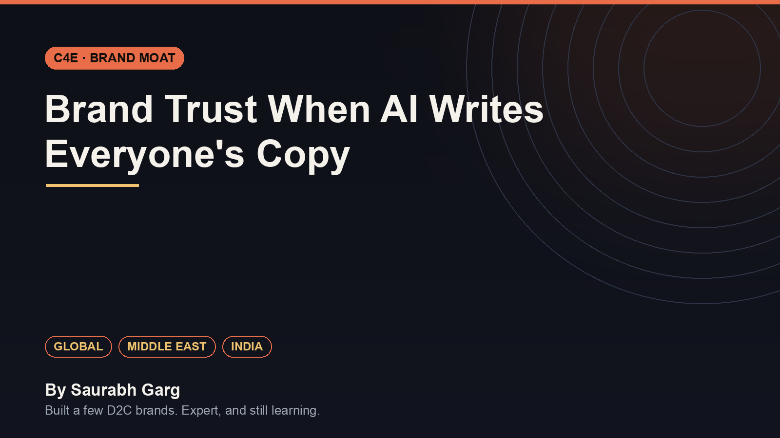 Brand Trust When AI Writes Everyone's Copy - C4E, by Saurabh Garg