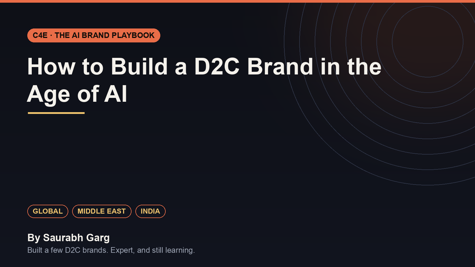 How to build a D2C brand in the age of AI - C4E, by Saurabh Garg